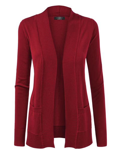 Made By Johnny Women S Women S Open Front Knit Cardigan M Burgundy