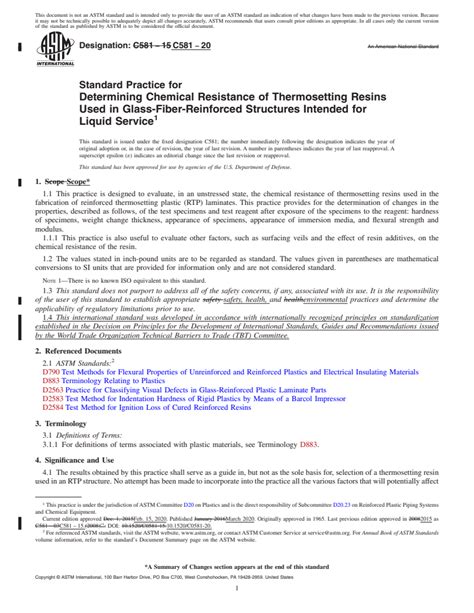 Astm C Standard Practice For Determining Chemical Resistance Of