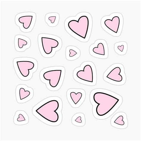 Pink And Black Hearts Sticker