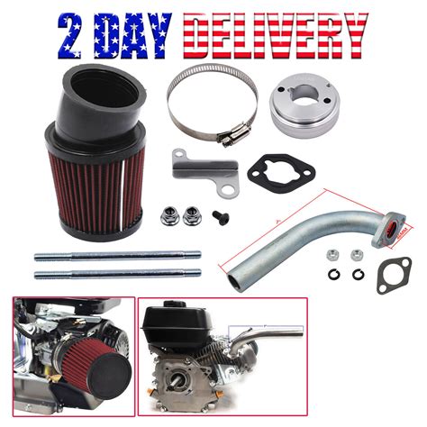 New Exhaust Pipe And Air Filter Kit For Predator 212cc 196cc Gx200 Gx160 Go Kart International