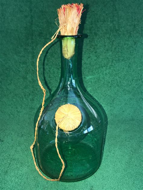 Vintage Hand Blown Glass Wine Decanter Etsy