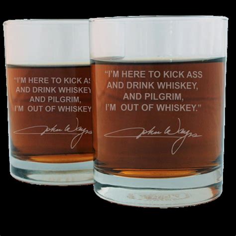 John Wayne Famous Quote Whiskey Glass Set Etsy Bourbon Lover Whiskey