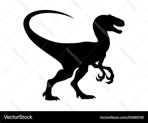 Velociraptor Dinosaur Silhouette Royalty Free Vector Image