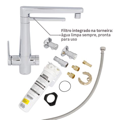 Torneira Monocomando Filtro De Pia Para Cozinha Bica Alta