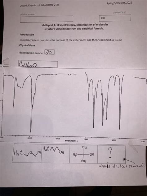 Spring Semester Organic Chemistry Labs Chegg