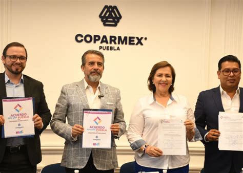 Firma De Acuerdo Por Una Puebla Con Desarrollo Inclusivo En Coparmex