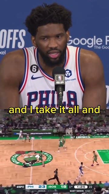 Joel Embiid Takes Responsibility For Game 7 Loss To Celtics Shorts