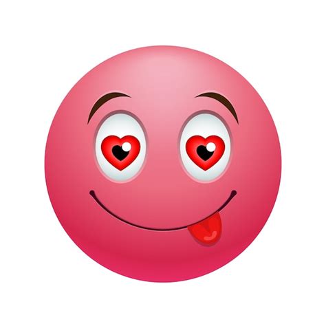 El Emoticon Del Amor Vector Premium