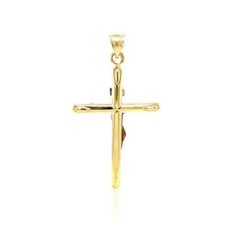 K Two Tone Gold Cross Pendant Teach Jewelry Diamond Engagement Rings