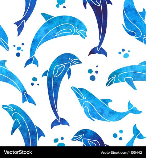 Dolphins Seamless Pattern Royalty Free Vector Image