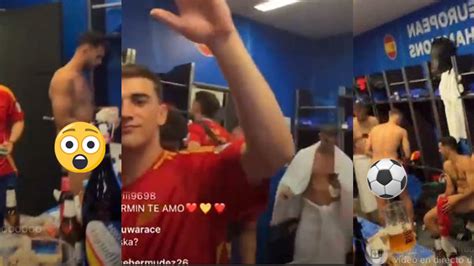 Spanish Pro Footballer Caught Naked In Locker Room Celebration After