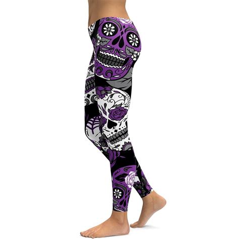 Purple Sugar Skull Leggings