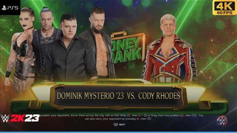 WWE 2K23 Dominik Mysterio Vs Cody Rhodes Money In The Bank 2023 YouTube