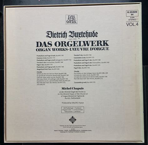 Backside Buxtehude Das Orgelwerk Organ Works Vol 4 Michel Chapuis