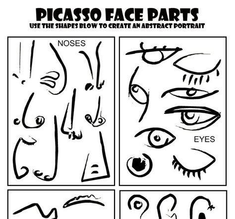 Pablo Picasso Face Printable For Kids - Tedy Printable Activities