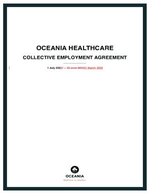 Fillable Online Oceania Healthcare Collective Employment Agreement