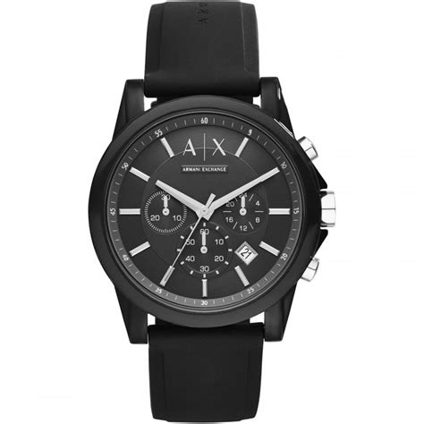 Armani Exchange Outerbanks 44mm Mens Black Chronograph Watch Ax1326