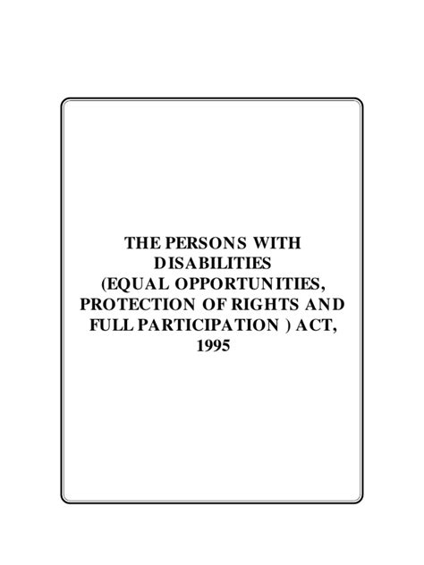 The Persons With Disabilities Equal Opportunities Protection Of