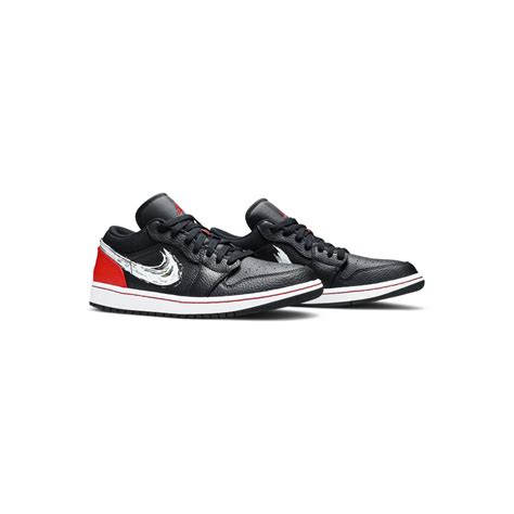 Jordan 1 Low Brushstroke Swoosh Blackjordan 1 Low Brushstroke Swoosh