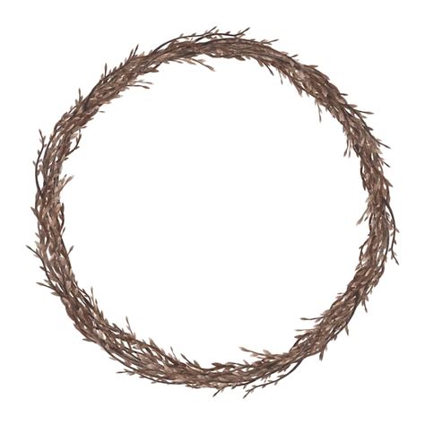 Premium Photo Willow Wreath Withe Watercolor With Autumn Twigs