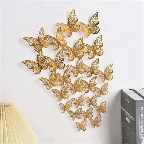 Pegatinas De Mariposa Hueca D Calcoman As De Pared Creativas Para