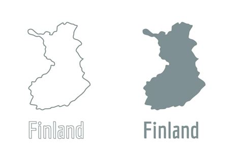 Finland Kaart Land Pictogram Kaderstijl En Platte Vector Silhouet