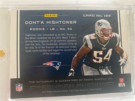 Panini Freshman Phenoms Donta Hightower Autographed Rookie