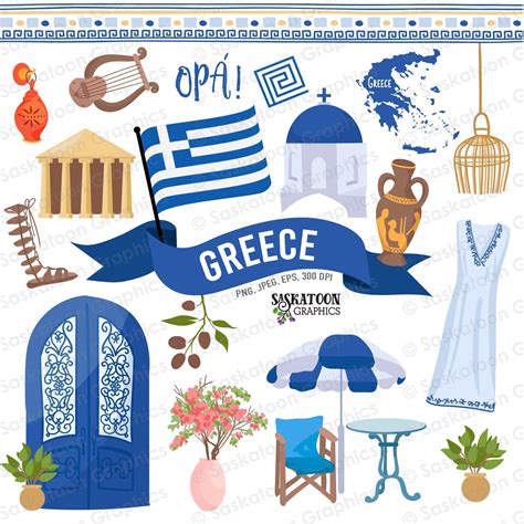 Greece Travel Clip Art - Greek Flag - Europe - Continent Country World ...