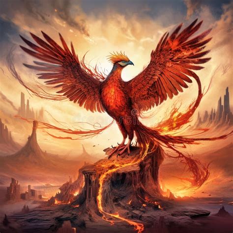 Phoenix Bird Rising From The Ashes