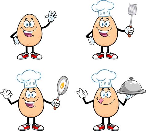 Premium Vector Egg Cartoon Mascot Character Vector Collection Set