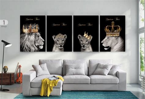 Lion Family Bonding Canvas, Lion Wall Art, Personalized Canvas ...