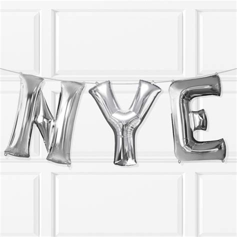 Silver Nye Air Fill Foil Balloon Kit Partyrama