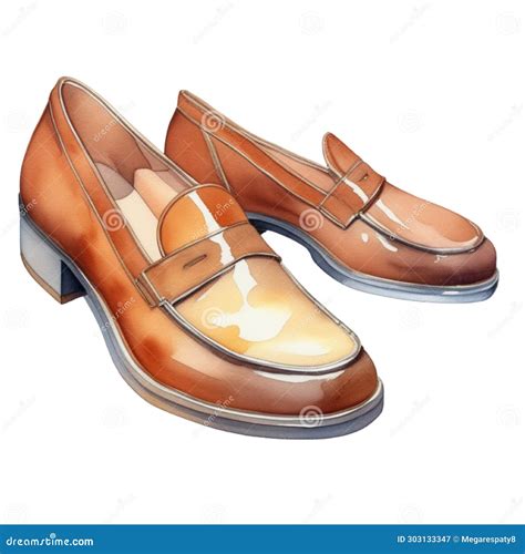 Loafer Shoes Watercolor Illustration Stock Image Illustration Of