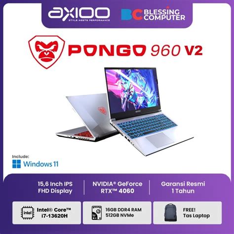 Jual AXIOO PONGO 760 V2 Core I7 13620H 16GB 512GB 4060 Win 11 Pro