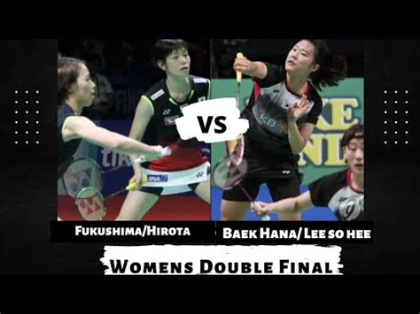 Yuki Fukushima Sayaka Hirota Jpn Vs Baek Hana Lee So Hee Kor