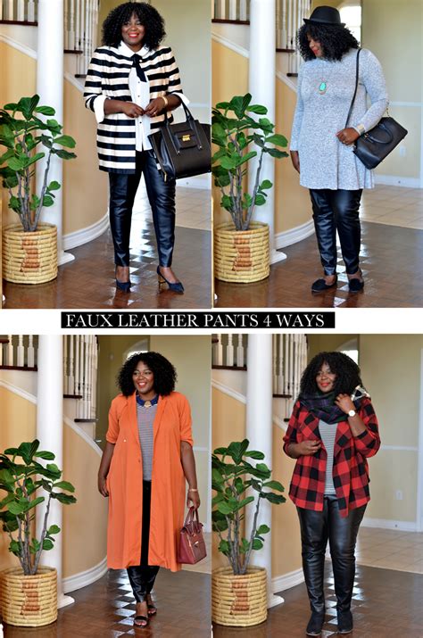 My Curves And Curls™ A Canadian Plus Size Fashion Blog 4 Ways To Rock Your Leather Pants This Fall