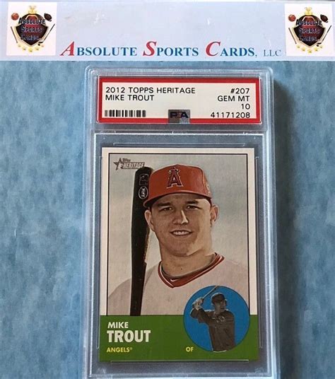 2012 Topps Heritage 207 MIKE TROUT Rookie RC PSA 10 Gem Mint