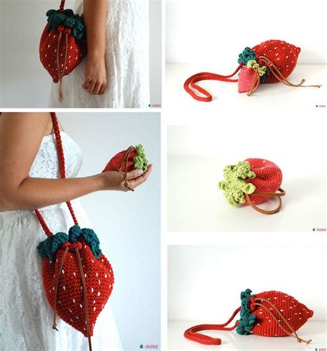 Strawberry Crochet Bag And Purse Confection Au Crochet Tricot Et