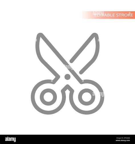 Scissors Line Vector Icon Paper Or Cosmetic Scissor Outline Symbol