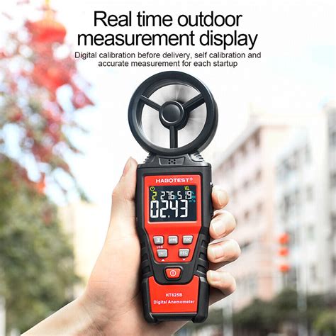 Habotest Ht Digital Anemometer Handheld Wind Speed Meter Air Flow