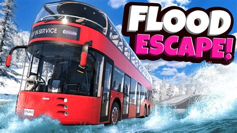 Using A Capsule Bus To Escape A Flood In Beamng Drive Mods Youtube