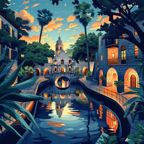 Illustration Of San Antonio Texas Premium Ai Generated Image