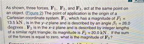 Solved As Shown Three Forces F1f2 And F3 Act At The