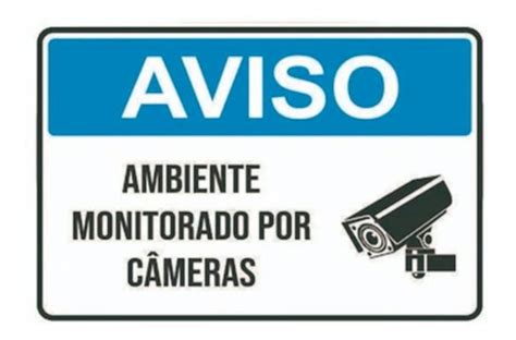 Placa De Sinaliza O Aviso Ambiente Monitorado Por C Meras