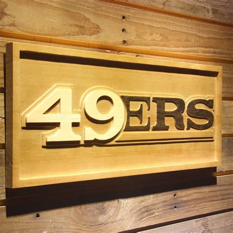 San Francisco 49ers Text Wood Sign Neon Sign Led Sign Shop What