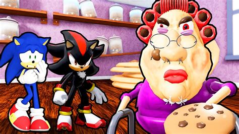 Sonic And Shadow Vs Escape Evil Grandma In Roblox Youtube