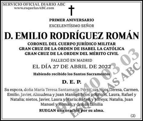 Emilio Rodríguez Román ESQUELAS ABC