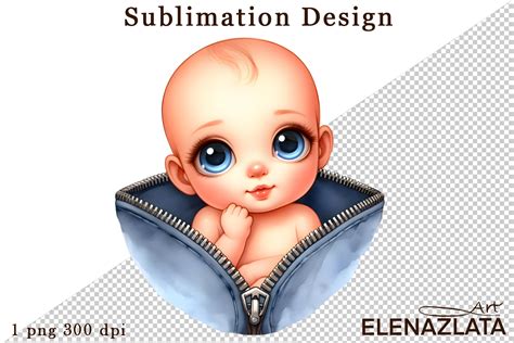 Baby Peeking Out Zipper Png Clipart Graphic By Elenazlataart · Creative