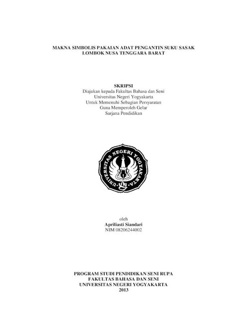 Pdf Makna Simbolis Pakaian Adat Lumbung Pustaka Eprints Uny Ac