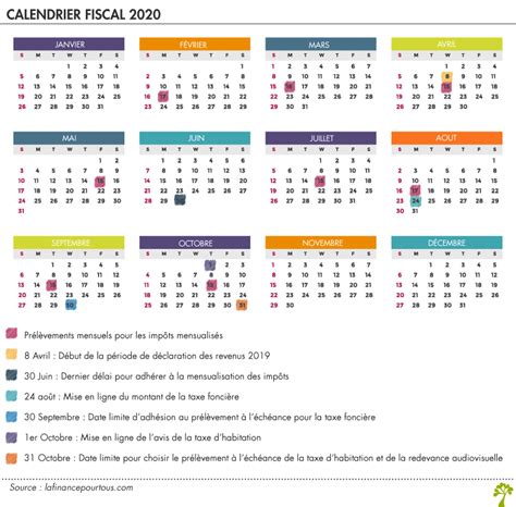 Calendrier Fiscal Pour Les Particuliers La Finance Pour Tous